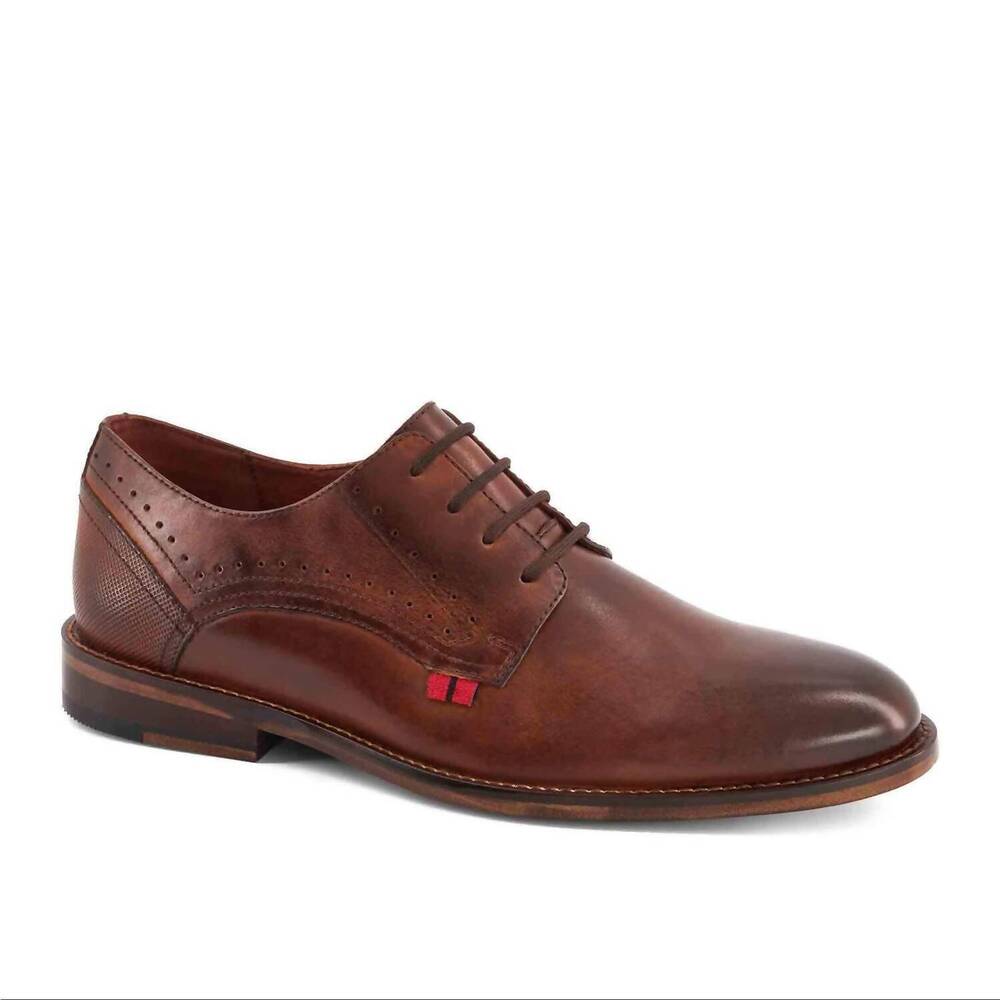 NEW ANDREA men's formal leather oxford shoes in dark brown